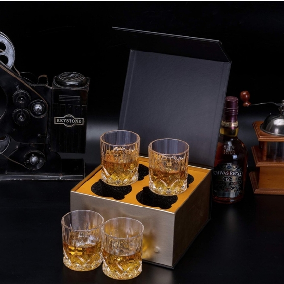 Crystal whisky glass set of 4 - Picture 4 of 10